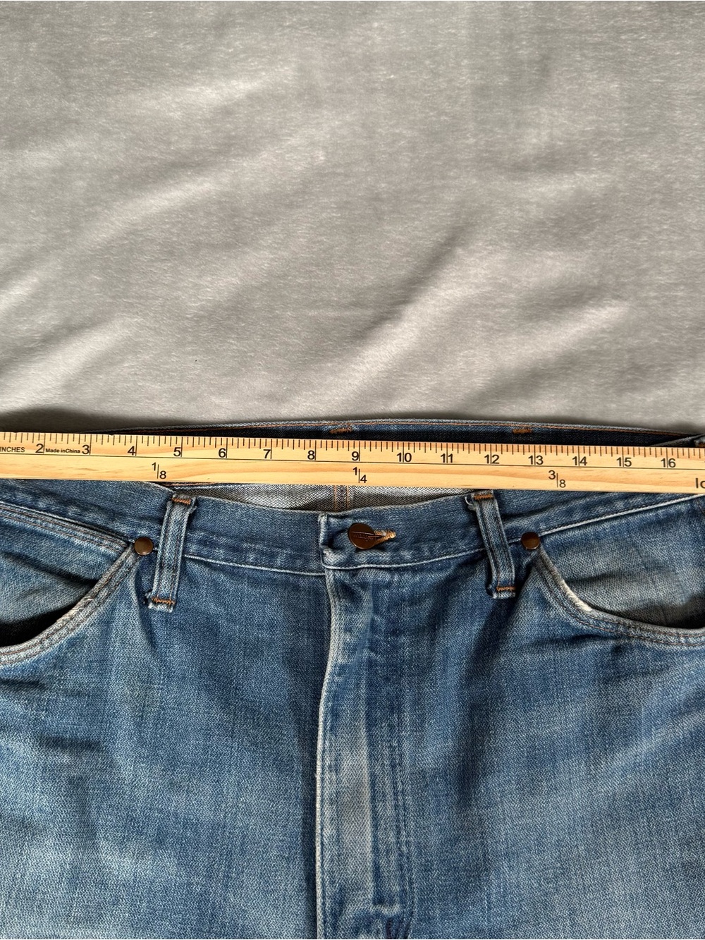Vintage Wrangler Straight Leg Jeans Mens 34x33 (Estimated) Faded Wash 80s - Picture 8 of 12